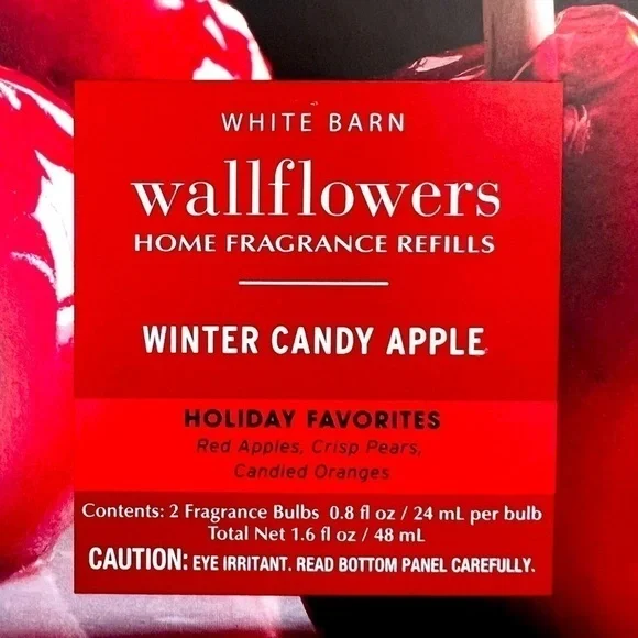 B&BW White Barn "Winter Candy Apple" Wallflowers Home Fragrance Refills - Picture 3 of 6